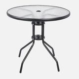 Steel Outdoor Patio Set With Parasol And Glass Table 6 Piece 