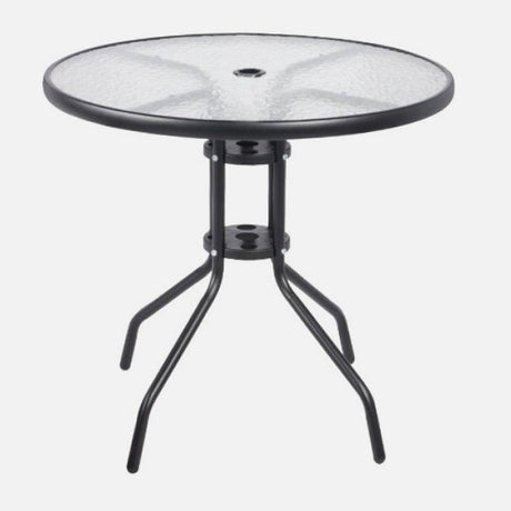 Steel Outdoor Patio Set With Parasol And Glass Table 6 Piece 