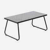 Steel Patio Seating Set With Glass Table 4-Piece 