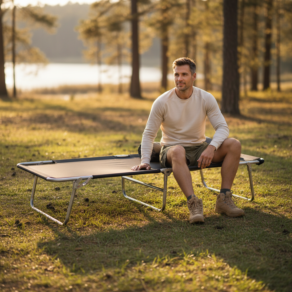 Steel Folding Cot Camping Bed
