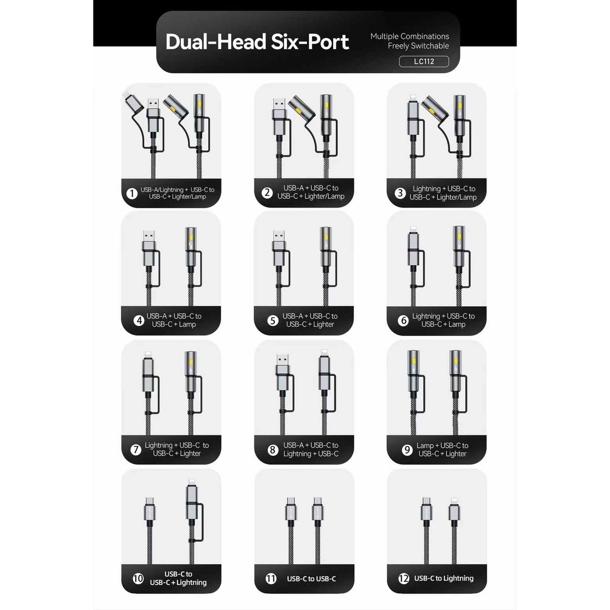 POLAR BURNING LEOPARD 6-IN-1 CABLE