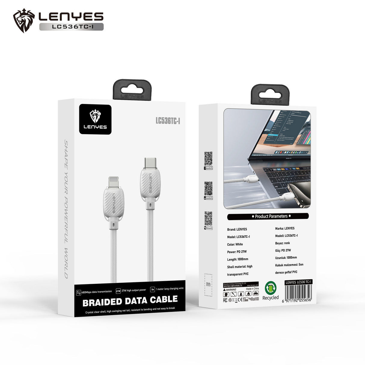 CABLE 1M TYPE-C TO IPHONE (27W)