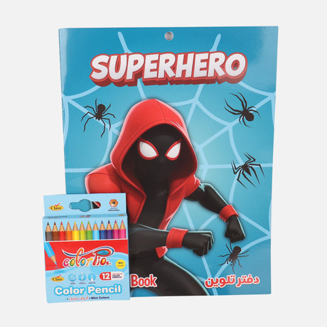 Coloring Book with 12 Color Pencils