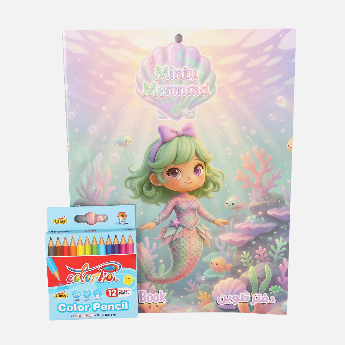 Coloring Book with 12 Color Pencils