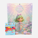 Coloring Book with 12 Color Pencils