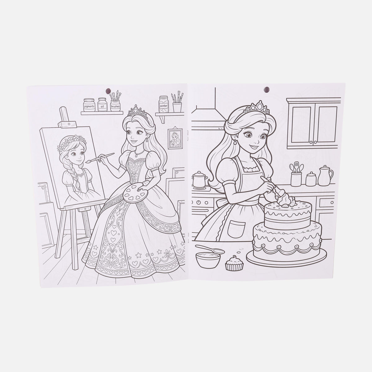 Coloring Book with 12 Color Pencils