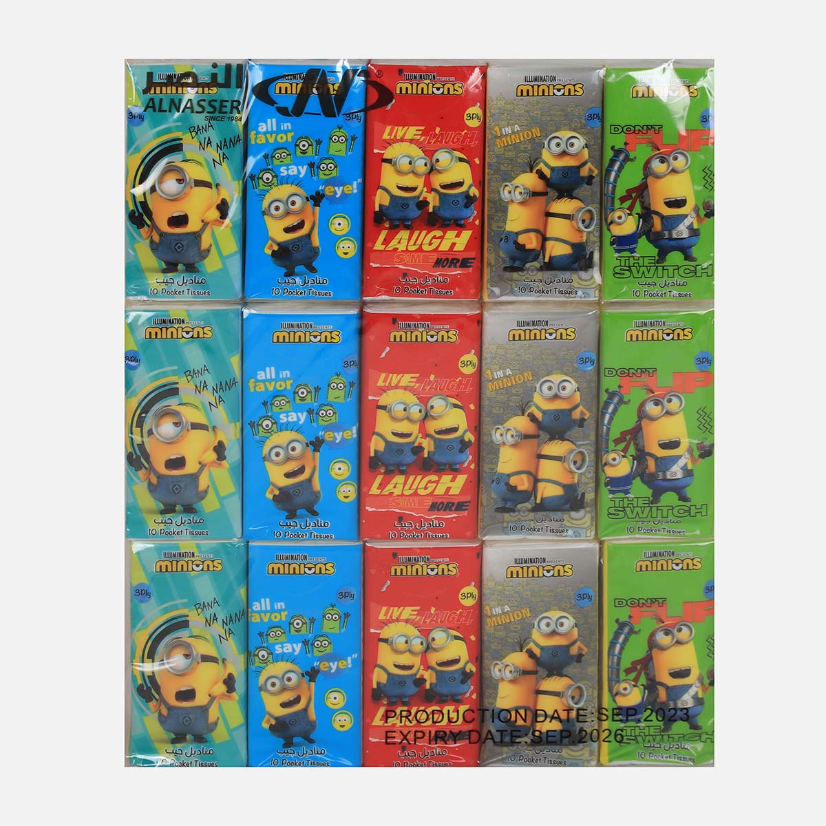 MINIONS PACK OF 30 TISSUE 200M*205M 3PLY 10 SHEETS