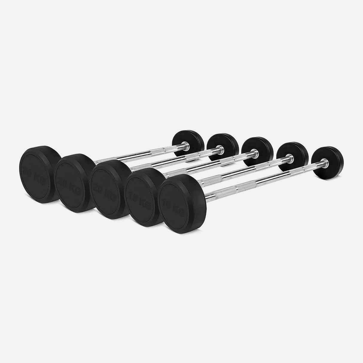 RUBBER STRAIGHT BARBELL SET