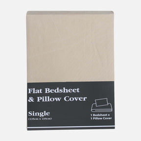 FLAT BED SHEET WITH PILLOW COVER