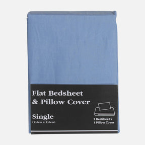 FLAT BED SHEET WITH PILLOW COVER