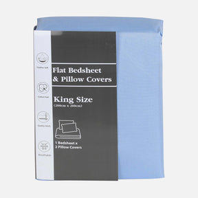 FLAT BED SHEET WITH PILLOW COVER