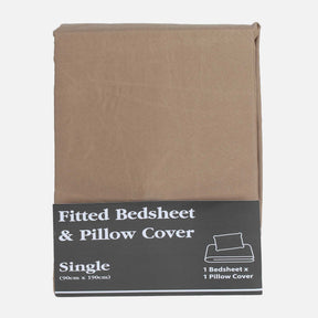 FITTED BED SHEET WITH PILLOW COVER
