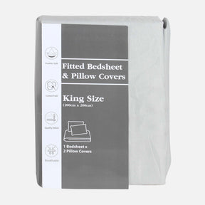 FITTED BED SHEET WITH PILLOW COVER