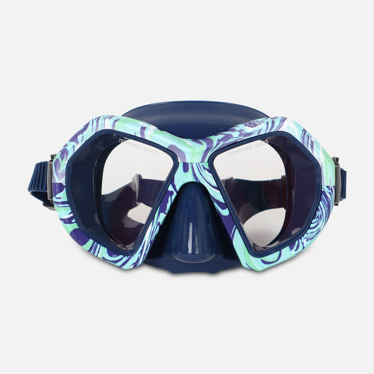 SWIM MASK TEMPERED GLASS LENS SILICONE MASK & STRAP(+12Y)