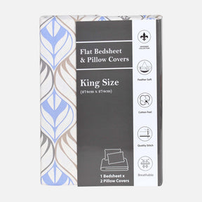 HONEY BRUSH KING BED SHEET WITH 2 PILLOW COVER (108X108 CM)