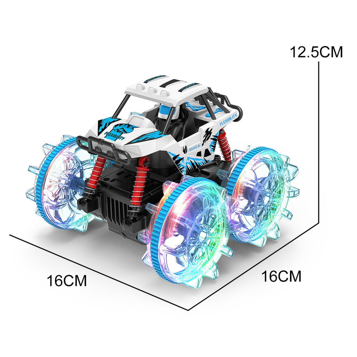 6 CHANNEL (AMPHIBIOUS) CLIMBING STUNT CAR LIGHT WHEEL