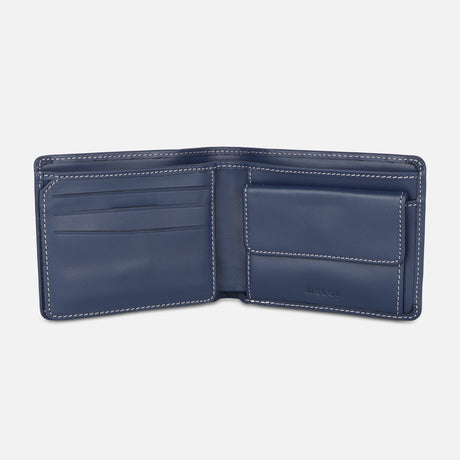 MEN BI-FOLD LEATHER WALLET WITH COIN POCKET
