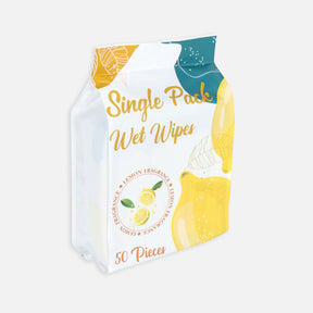 PLAIN EMBOSSING LEMON WET WIPES (50PCS-BAG,40PCS-CTN) (15X20 CM)