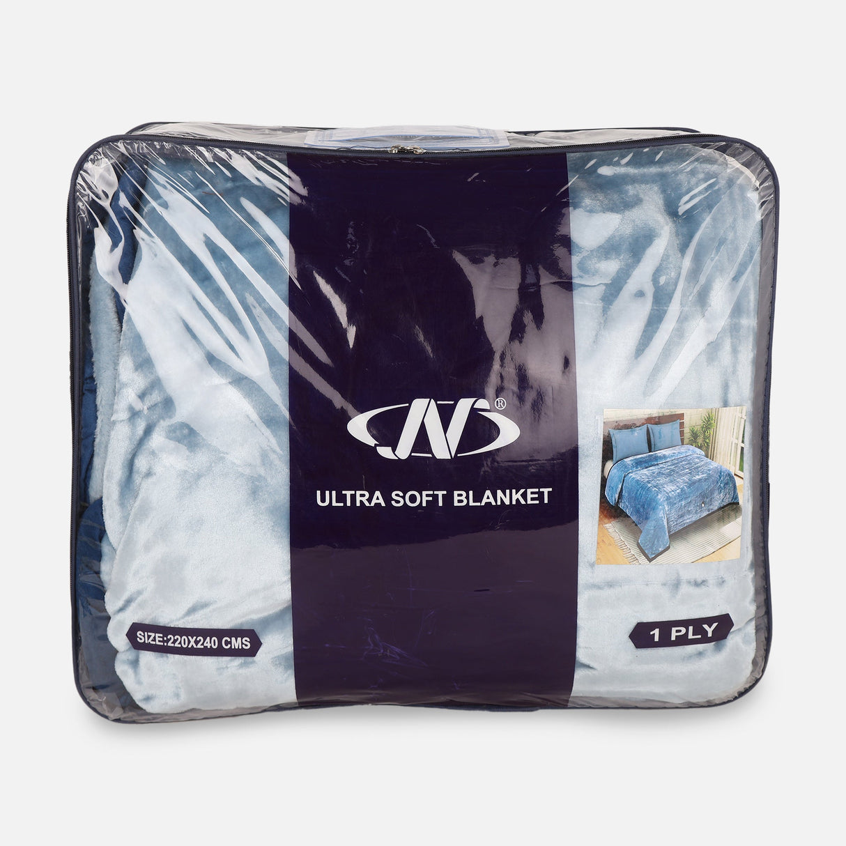 Solid Semi Cloudy Blanket Single Ply
