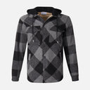 MEN HOODED LONG SLEEVE SHIRT WITH COLLAR