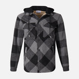 MEN HOODED LONG SLEEVE SHIRT WITH COLLAR