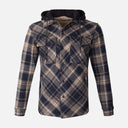 MEN HOODED LONG SLEEVE SHIRT WITH COLLAR