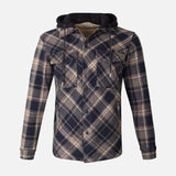 MEN HOODED LONG SLEEVE SHIRT WITH COLLAR