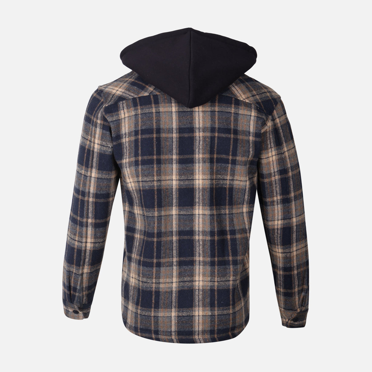 MEN HOODED LONG SLEEVE SHIRT WITH COLLAR