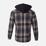 MEN HOODED LONG SLEEVE SHIRT WITH COLLAR