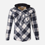 MEN HOODED LONG SLEEVE SHIRT WITH COLLAR