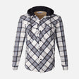 MEN HOODED LONG SLEEVE SHIRT WITH COLLAR