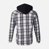 MEN HOODED LONG SLEEVE SHIRT WITH COLLAR