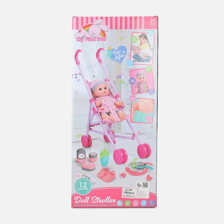 DOLL TOY SET WITH SOUND 14 INCH