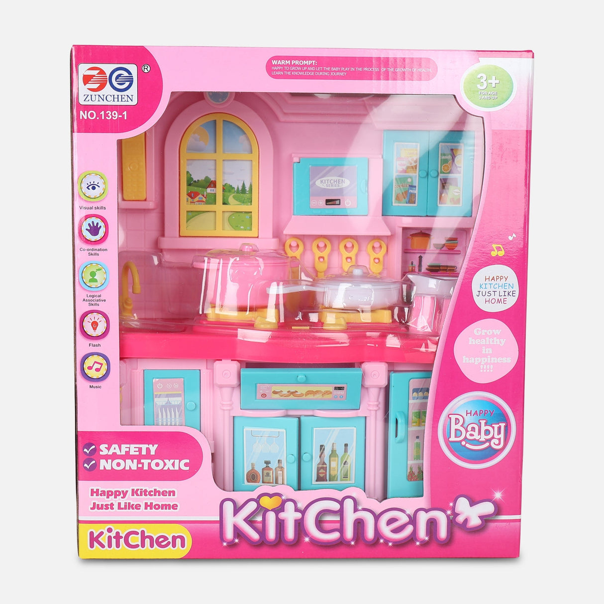 KITCHEN SET WITH LIGHT AND SOUND TOY
