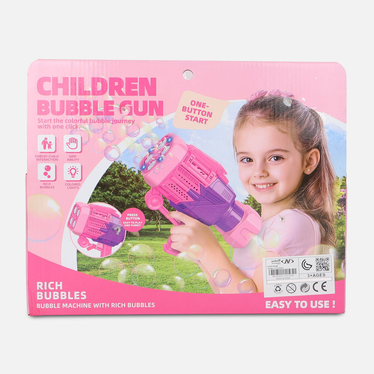 32 HOLES ELECTRIC BUBBLE GUN WITH LIGHT TOY