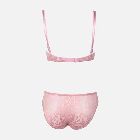 Jacquard Padded Bra & Panty Set Cup B
