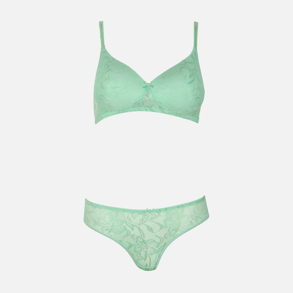 Jacquard Padded Bra & Panty Set Cup C