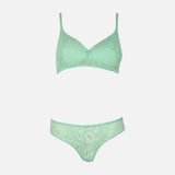 Jacquard Padded Bra & Panty Set Cup C