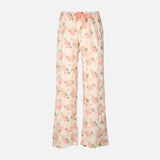 Womens Pyjama Set Short Sleeve Top And Wide Leg Pant