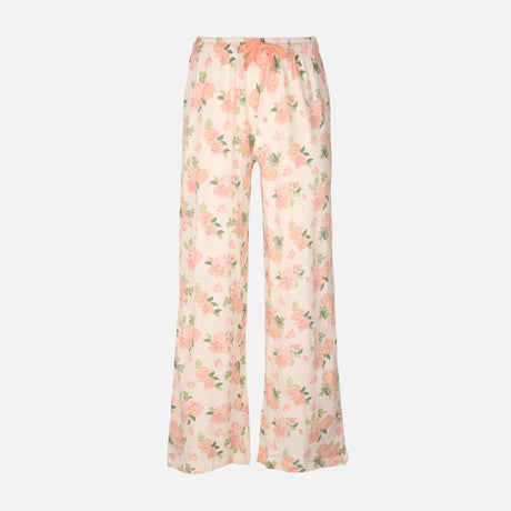 Womens Pyjama Set Short Sleeve Top And Wide Leg Pant