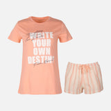 Womens Pyjama Set Short Sleeve Top And Short