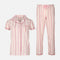 Womens Striped Pyjama Set Short Sleeve Top And Pant