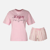 Womens Pyjama Set Short Sleeve Top And Short