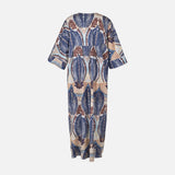 Ladies Printed Maxi Gown Short Sleeve
