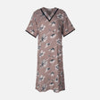 Women Alpine Pocket Midi Gown Short Sleeve Dress