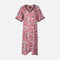 Women Alpine Pocket Midi Gown Short Sleeve Dress