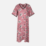 Women Alpine Pocket Midi Gown Short Sleeve Dress