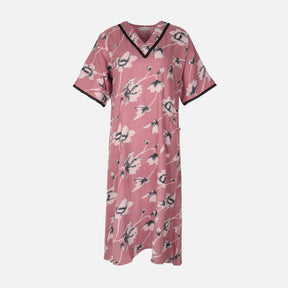 Women Alpine Pocket Midi Gown Short Sleeve Dress