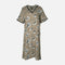 Women Alpine Pocket Midi Gown Short Sleeve Dress