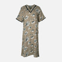 Women Alpine Pocket Midi Gown Short Sleeve Dress